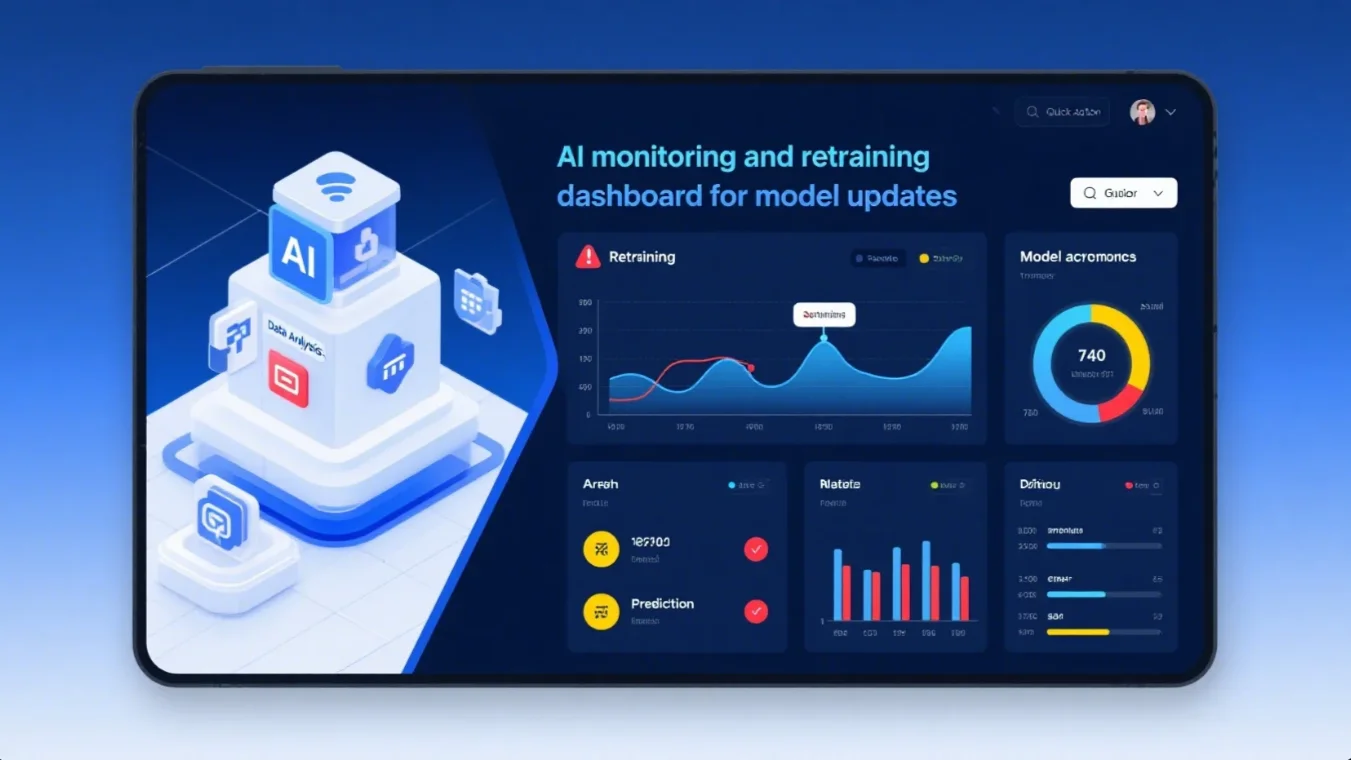 AI monitoring and retraining dashboard for model updates