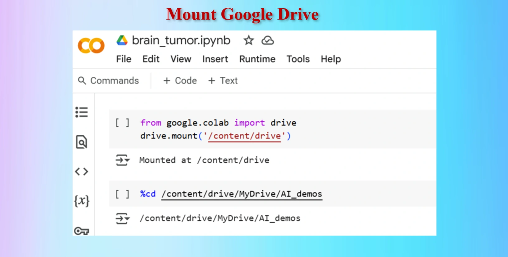 Mount Google drive 