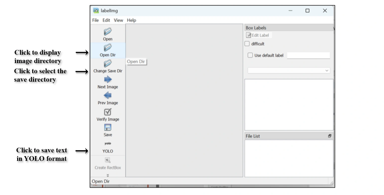 Loadong dataset in Labelimg