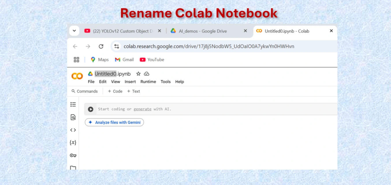Rename Google Colab 