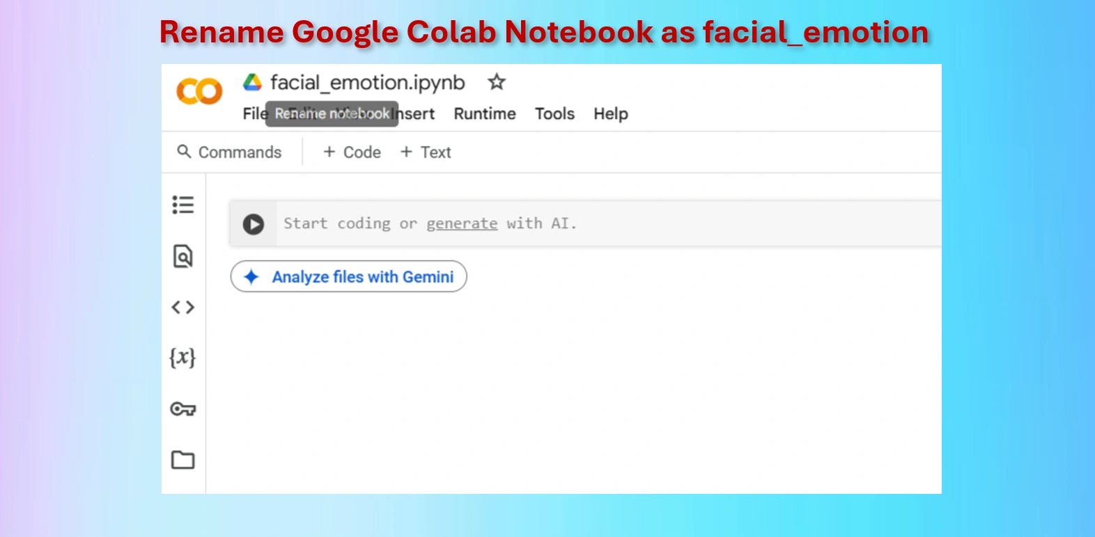 Rename Google Colab 