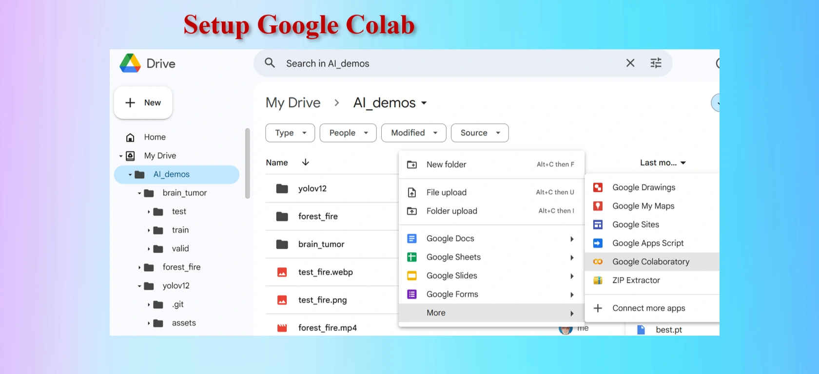 Uploaded Google Colab settings
