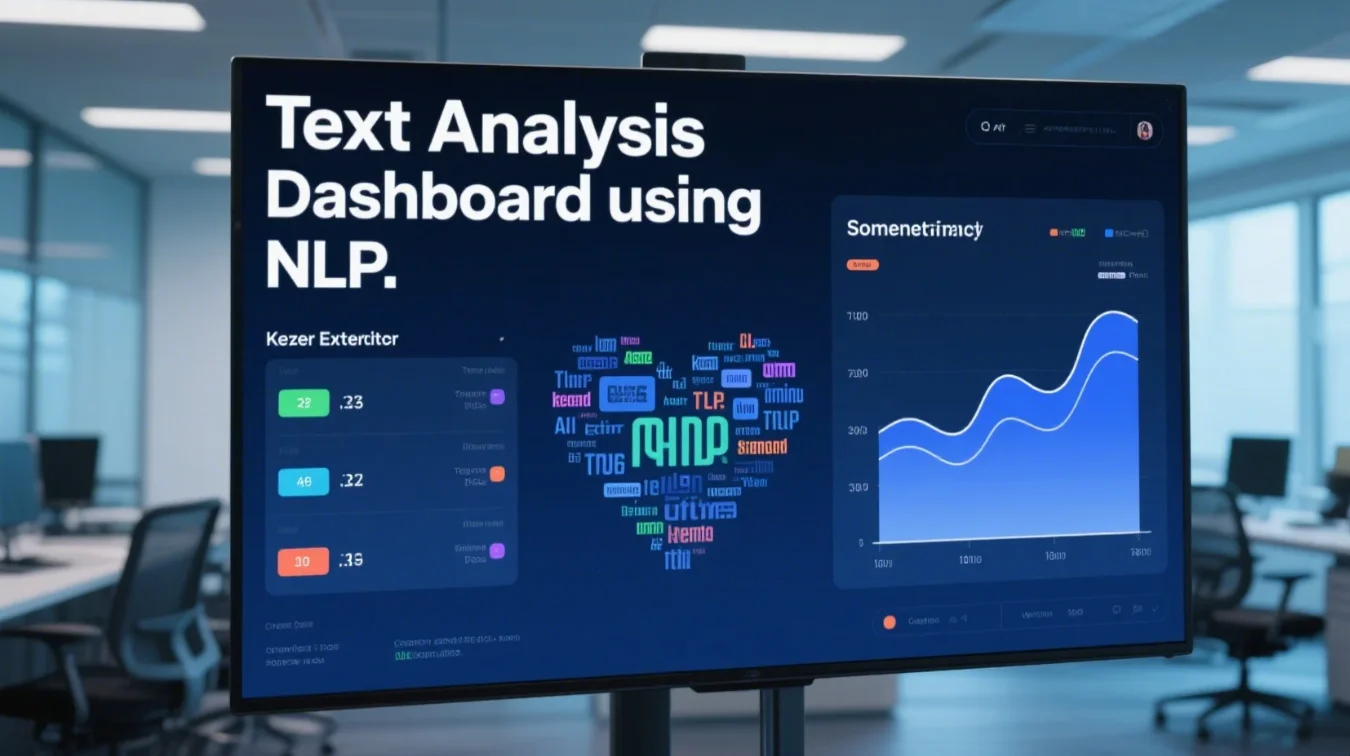 AI-powered dashboard showing text analysis 
          results